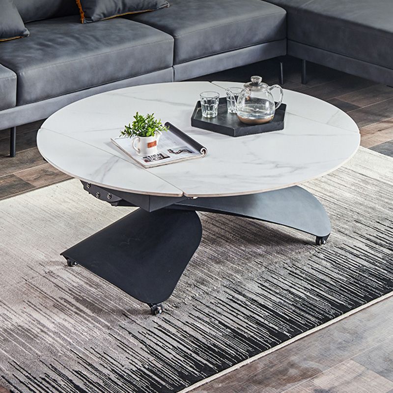 Glam Adjustable Height Coffee Table Slate Cross Legs Cocktail Table Clearhalo 'Coffee & Accent Tables' 'Coffee Tables' 'coffee_tables' 'furn' 'furn_coffee_tables' 'Furniture' 'Living Room Furniture' 1200x1200_98cb3708-997e-4ad7-8723-e8073db638aa