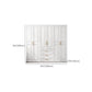 White Armoire Artificial Wood Wardrobe with Drawers and Clothes Rails Storage Cabinet