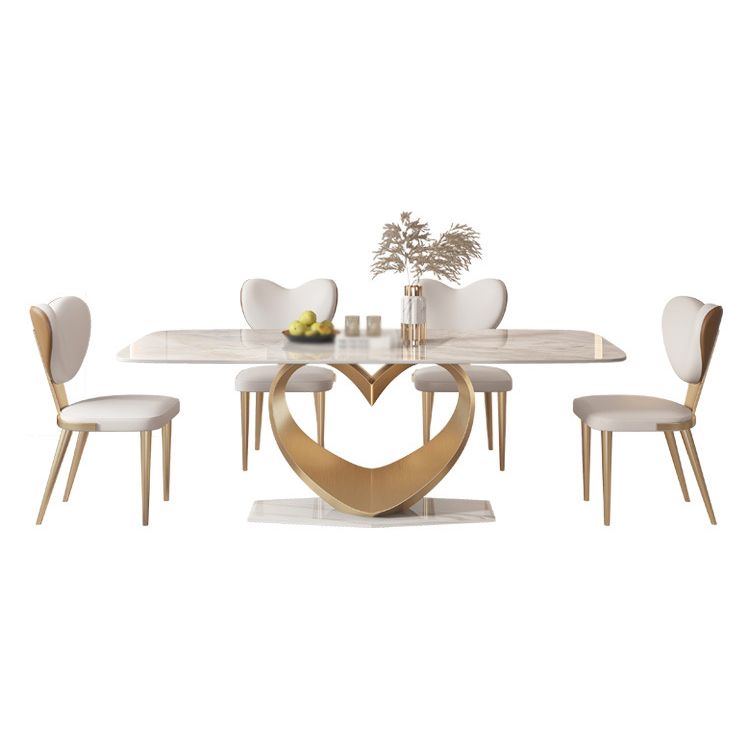 Luxury Sintered Stone Top Dining Set Rectangle 1/4/5/7/9 Pieces Kitchen Table with Chairs Clearhalo 'Dining Room Sets' 'Dining Tables & Seating' 'dining_room_set' 'furn' 'furn_dining_room_set' 'Furniture' 'furniture_dining_room_set' 'Kitchen & Dining Furniture' 1200x1200_98ccbb89-4506-47b2-a230-15137d709d13