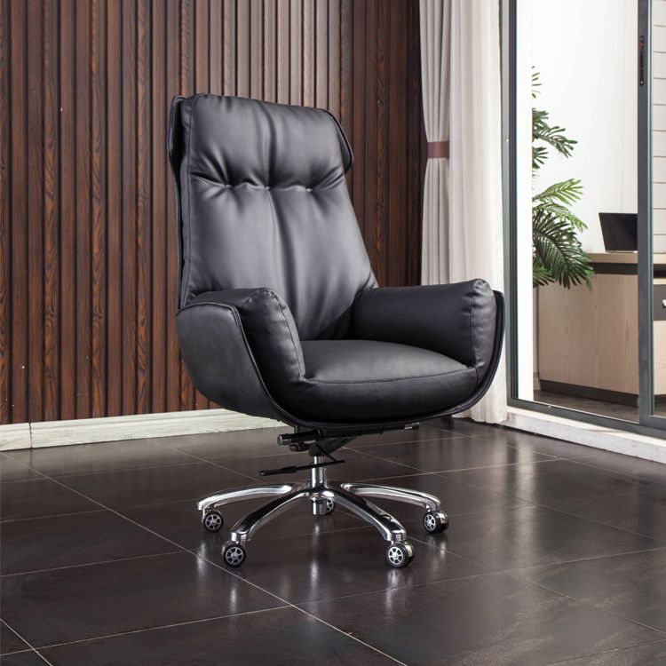 High Back Armless Managers Chair Modern Faux Leather Executive Chair Clearhalo 'furn' 'furn_office_chair' 'Furniture' 'Office Chairs' 'Office Furniture' 'office_chair' 1200x1200_98cd0d9a-548b-4ccd-a983-d471de48be43