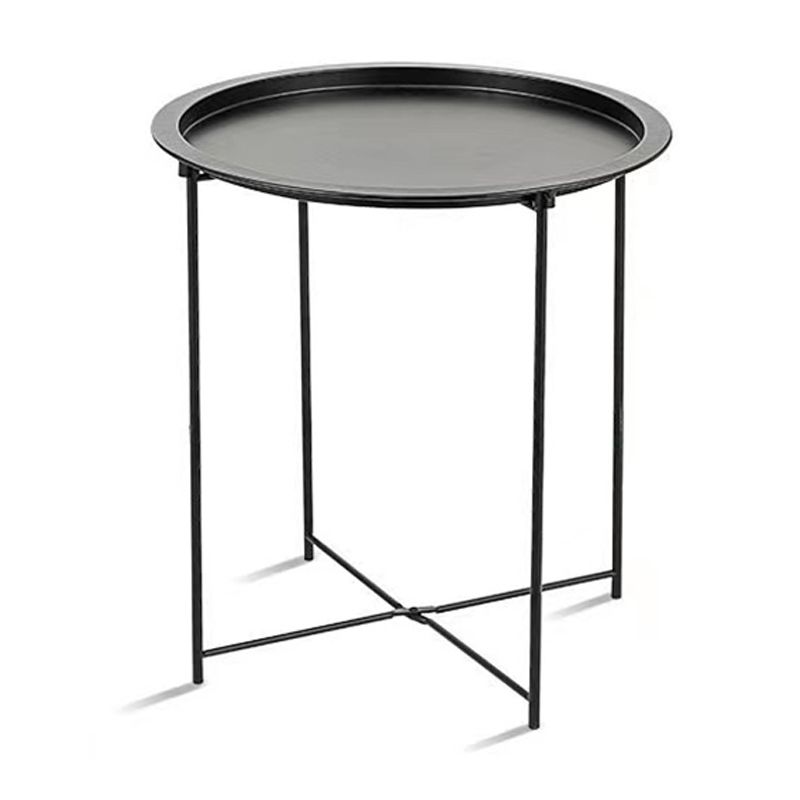 Mid-Century Cross Legs Side Table Metal Round Side End Table Clearhalo 'Coffee & Accent Tables' 'End & Side Tables' 'end_side_tables' 'furn' 'furn_end_side_tables' 'Furniture' 'Living Room Furniture' 1200x1200_98cdec4f-6c70-4f1f-af52-7888215e5b28