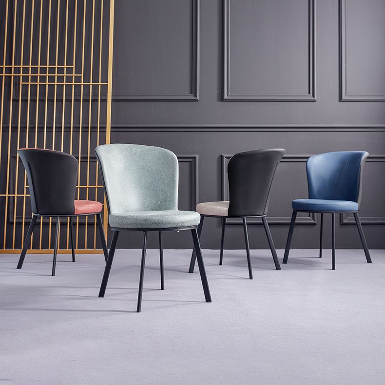 Metal Contemporary Dining Chair Wingback Dining Room Armless Side Chair Clearhalo ' kitchen&dining_furn' 'Dining Chairs' 'Dining Tables & Seating' 'dining_chair' 'furn' 'furn_dining_chair' 'Furniture' 'furniture_dining_chair' 'Kitchen & Dining Furniture' 'kitchen' 1200x1200_98cdf6d3-f518-47ef-8baa-71aba14e6b73