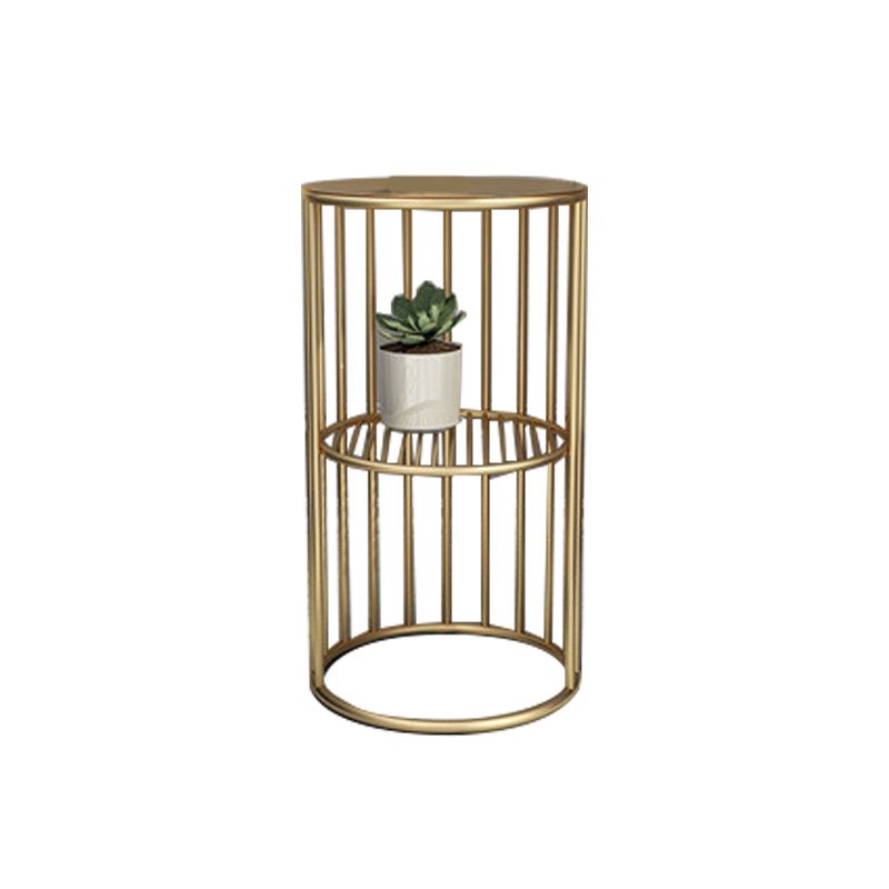 21.65 "Alto Metal Glam Nightstand de almacenamiento Abierto de almacenamiento Bedside Bedside con estantes