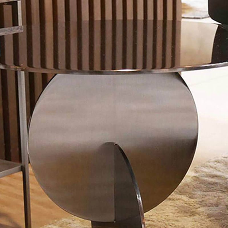 Mesa de metal circular de diseño de pedestal de estilo moderno medieval