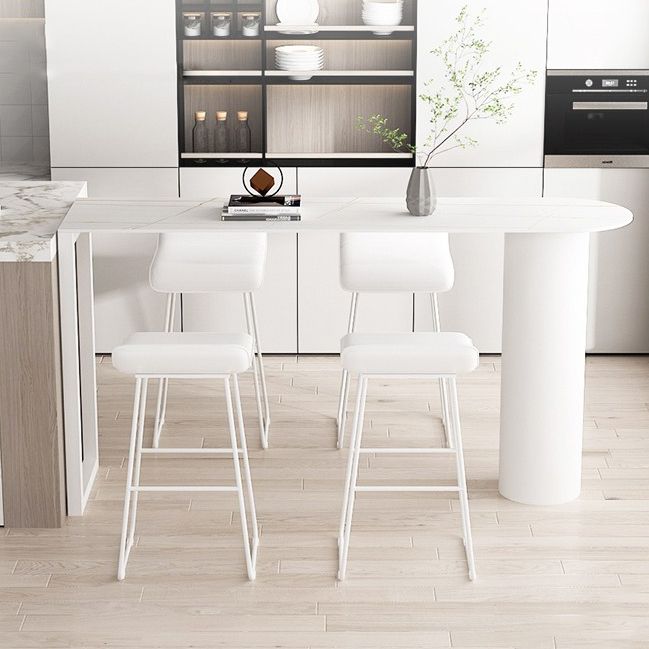 Modern 1/2/3/5 Pieces Bar Table Set Rectangle Stone Bar Table with High Stools Clearhalo 'Bar Furniture' 'furn' 'furn_home_bar_bar_sets' 'Furniture' 'Home Bars & Bar Sets' 'home_bar_bar_sets' 'Kitchen & Dining Furniture' 1200x1200_98d047e2-078f-4232-8573-d098a867ed5b
