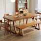 Industrial Pine Wood Kitchen Table for Restaurant Rectangle Table with Double Pedestal