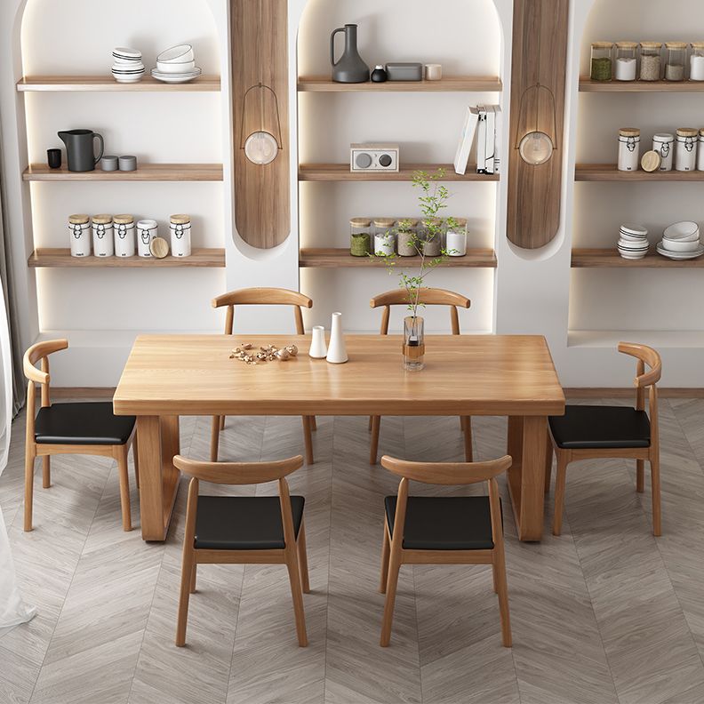 Modern 1/4/7 Pieces Rectangle Dining Table Set Simple Pine Wood Dinette Set Clearhalo 'Dining Room Sets' 'Dining Tables & Seating' 'dining_room_set' 'furn' 'furn_dining_room_set' 'Furniture' 'furniture_dining_room_set' 'Kitchen & Dining Furniture' 'kitchen&dining_furn' 'kitchen' 1200x1200_98d1add2-1d65-4163-90d7-8a25207e534b