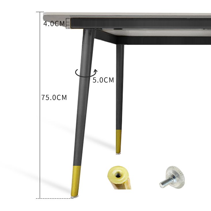 Contemporary Style Stone Dining Table Rectangle 4 Legs Table for Dining Room Clearhalo ' dining_table' 'Dining Tables & Seating' 'Dining Tables' 'furn' 'furn_dining_table' 'Furniture' 'furniture_dining_table' 'Kitchen & Dining Furniture' 'kitchen&dining_furn' 'kitchen' 'kitchen_dining_table' 1200x1200_98d1b6f1-c99c-41ca-897a-1b5acdc9a3d4