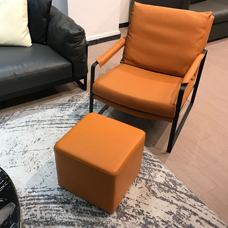 Modern Square Footstools Genuine Leather Foot Stool , 15.6 Inch Width Clearhalo 'furn' 'furn_ottomans_poufs' 'Furniture' 'Living Room Furniture' 'Ottomans & Poufs' 'ottomans_poufs' 1200x1200_98d2c090-dbf3-465f-b600-dc3c9b23312b