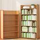 Modern Vertical Wood Book Shelf Brown Closed Back Shelf Bookcase for Study Room