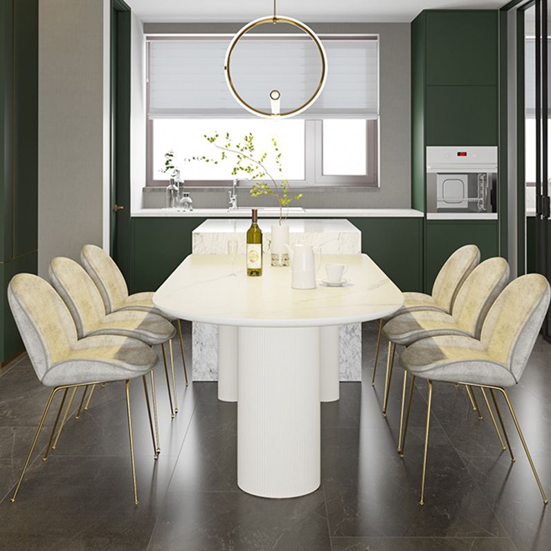 Free Form White Top Dining Table Minimalist Sintered Stone Table with 3 Legs Clearhalo ' dining_table' 'Dining Tables & Seating' 'Dining Tables' 'furn' 'furn_dining_table' 'Furniture' 'furniture_dining_table' 'Kitchen & Dining Furniture' 'kitchen&dining_furn' 'kitchen' 'kitchen_dining_table' 1200x1200_98d55377-7e7b-4c93-bac2-d75cb67e5e8f