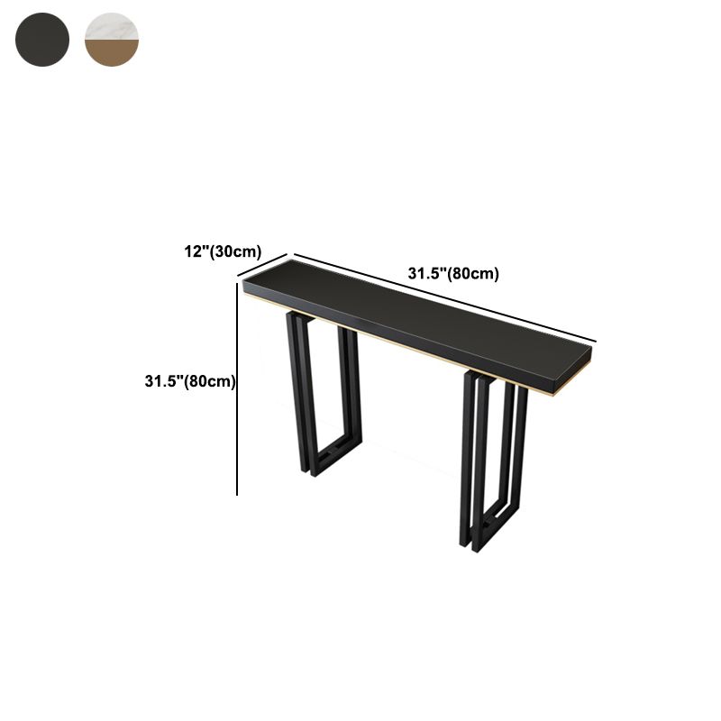 Mesa de mármol contemporáneo 4 patas console mesa rectángulo de sofá resistente a los rasguños