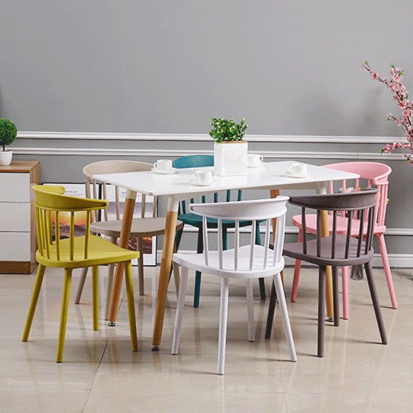 Modern Style Windsor Back Chair Dining Arm Chairs with Plastic Legs for Kitchen Clearhalo ' kitchen&dining_furn' 'Dining Chairs' 'Dining Tables & Seating' 'dining_chair' 'furn' 'furn_dining_chair' 'Furniture' 'furniture_dining_chair' 'Kitchen & Dining Furniture' 'kitchen' 1200x1200_98d6fbdc-7e0c-487c-bff4-85c19341d6b6