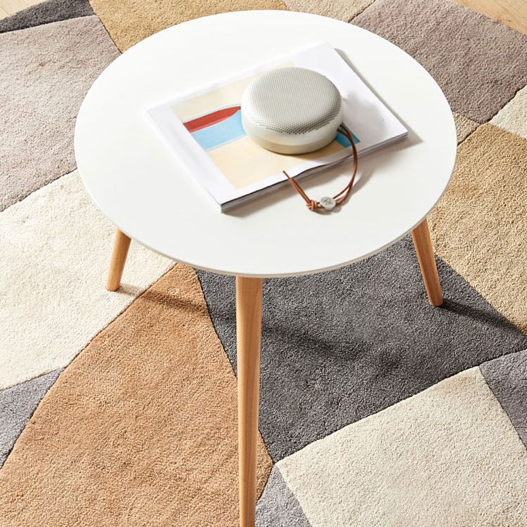 Modern Wood Round Side Table 4 Legs End Table in Natural/White Clearhalo 'Coffee & Accent Tables' 'End & Side Tables' 'end_side_table' 'end_side_tables' 'furn' 'furn_end_side_tables' 'Furniture' 'furniture_end_side_table' 'Living Room Furniture' 1200x1200_98da78d9-31c6-4a9e-b88b-f35d47bdb1e0