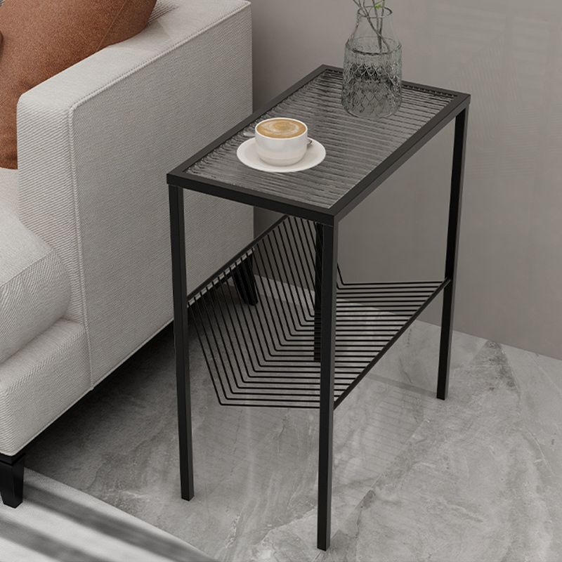 Modern Glass Top Night Table Open Storage 1-Shelf 23 Inch H Nightstand Clearhalo 'Bedroom Furniture' 'furn' 'furn_night_stand' 'Furniture' 'night_stand' 'Nightstands' 1200x1200_98db8a47-87bf-49ff-80ac-778e3f4b0718