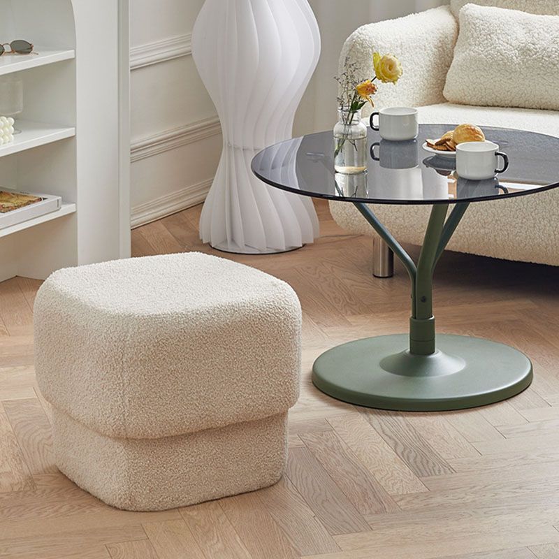 Solid Color Flannel Standard Stool Modern Simple Square Upholstered Stool Clearhalo 'furn' 'furn_ottomans_poufs' 'Furniture' 'Living Room Furniture' 'Ottomans & Poufs' 'ottomans_poufs' 1200x1200_98dbc84f-75bc-4734-beef-d6e776adb06c