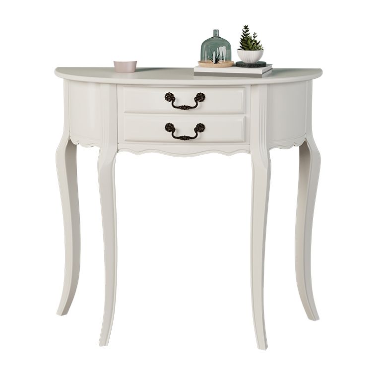 35.43 "Mesa de consola de 2 cavadores de altura Mada de madera maciza Mesa Fin de Media Luna para Hall