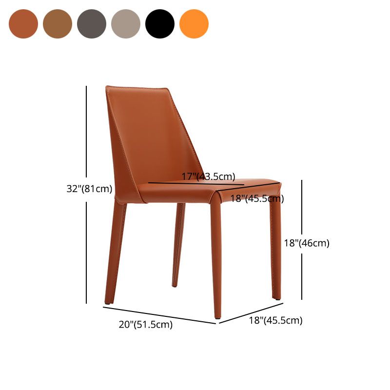 Contemporary Armless Leather Dining Chair Metal Dining Room Chairs Clearhalo ' kitchen&dining_furn' 'Dining Chairs' 'Dining Tables & Seating' 'dining_chair' 'furn' 'furn_dining_chair' 'Furniture' 'furniture_dining_chair' 'Kitchen & Dining Furniture' 'kitchen' 1200x1200_98decc3a-9bc5-491b-8924-c54ebd766d05