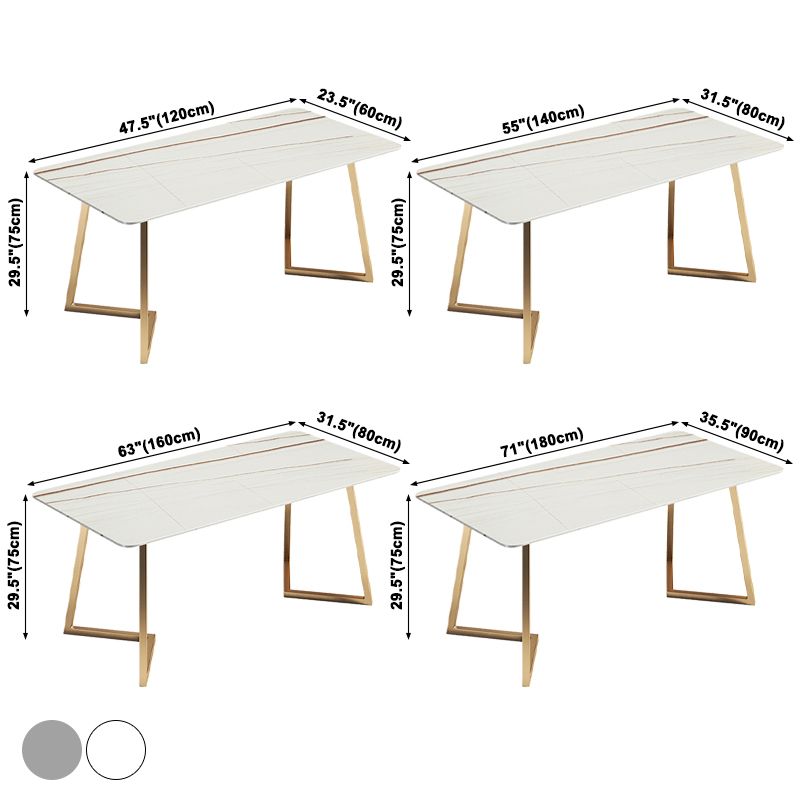 Metal Contemporary Rectangular Dining Table Sintered Stone Table with SledBase Clearhalo ' dining_table' 'Dining Tables & Seating' 'Dining Tables' 'furn' 'furn_dining_table' 'Furniture' 'furniture_dining_table' 'Kitchen & Dining Furniture' 'kitchen&dining_furn' 'kitchen' 'kitchen_dining_table' 1200x1200_98df0bdc-d7ca-4529-87b9-3e4b30af1ac7