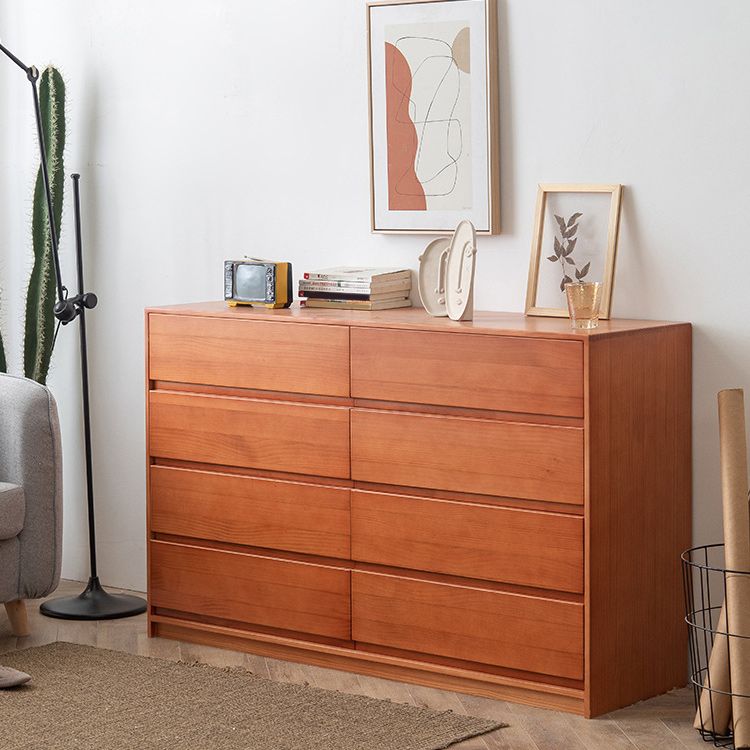 Poitrine d'accentuation du bois de pin contemporain avec 8 tiroirs coffre standard