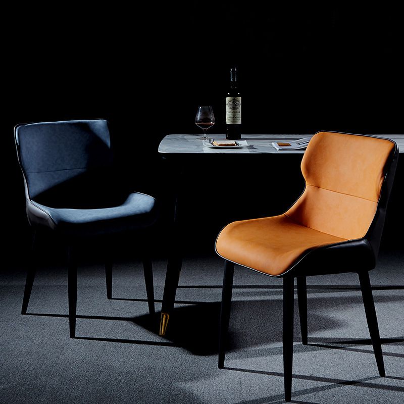 Modern Leather Dining Side Chair Indoor Wingback Chair with Black Legs Clearhalo ' kitchen&dining_furn' 'Dining Chairs' 'Dining Tables & Seating' 'dining_chair' 'Furniture' 'furniture_dining_chair' 'Kitchen & Dining Furniture' 'kitchen' 1200x1200_98dfd54e-1dbf-4754-b862-3f6f039f2235