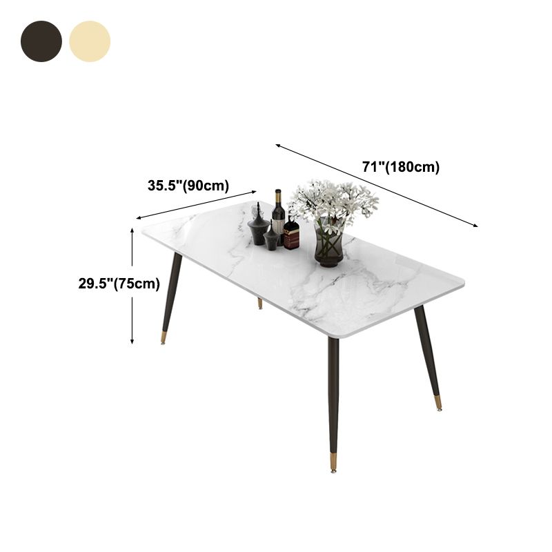 Tripod Base Dining Table Traditional Luxury Rectangle Stone and Iron Dining Table Clearhalo 'Dining Tables & Seating' 'Dining Tables' 'dining_table' 'furn' 'furn_dining_table' 'Furniture' 'furniture_dining_table' 'Kitchen & Dining Furniture' 1200x1200_98e2c67a-75b4-440f-a5fe-26eb41be517e