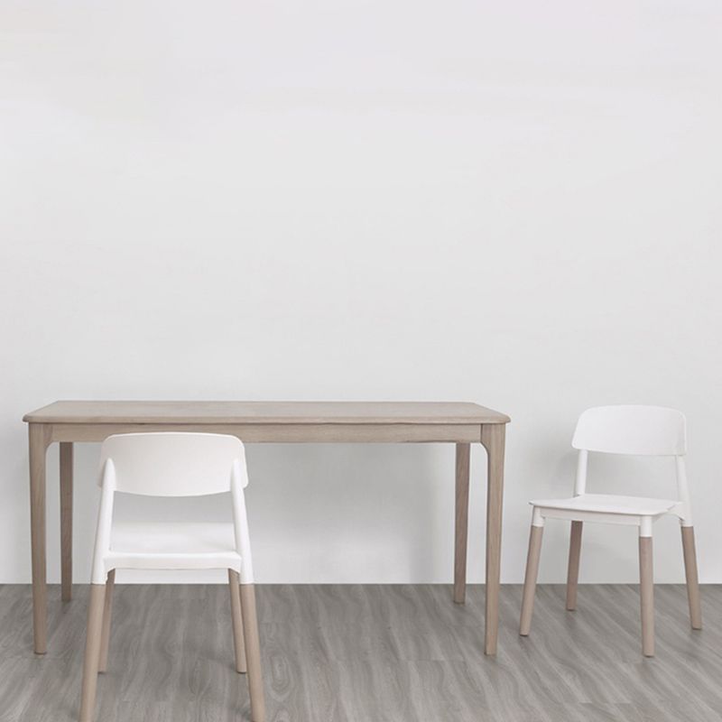 Plastic Stackable Armless Dining Chairs Open Back Side Chair with Wood Legs Clearhalo ' kitchen&dining_furn' 'Dining Chairs' 'Dining Tables & Seating' 'dining_chair' 'furn' 'furn_dining_chair' 'Furniture' 'furniture_dining_chair' 'Kitchen & Dining Furniture' 'kitchen' 1200x1200_98e3ef7e-2019-4c6b-a99b-d9d7ee4111d1