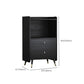 Zwarte open opbergserver Glam Wood Dining Server met 2 lades