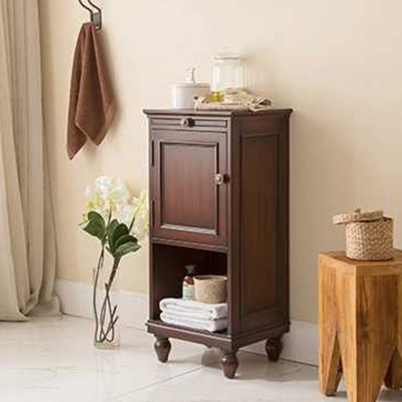 15.7" W 1 - Door Accent Cabinet in Rubberwood with Open Storage Clearhalo 'Cabinets & Chests' 'cabinets_chests' 'furn' 'furn_cabinets_chests' 'Furniture' 'Living Room Furniture' 1200x1200_98e4e82b-5fce-498f-8ad6-218d8465f9fd