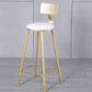 Glam Armless Backrest Counter Stool Iron Kitchen Bar Stool with Leather Cushion and Pedal Clearhalo 'Bar Furniture' 'Bar Stools' 'bar_stools' 'furn' 'furn_bar_stools' 'Furniture' 'furniture_bar_stools' 'Kitchen & Dining Furniture' 1200x1200_98e4ecef-a9e8-42e8-a85c-068cd25e6e35