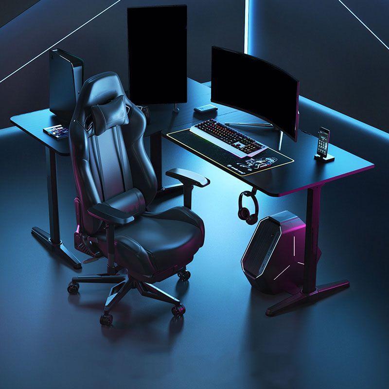 Home Industrial Lépre de jeux en forme de L Bureau d'écriture en bois avec des jambes en métal