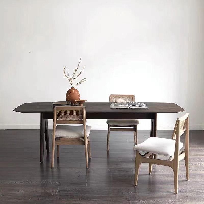 Solid Wood Contemporary Rectangular Table Brown Wood Top Table with 4 Legs Clearhalo ' dining_table' 'Dining Tables & Seating' 'Dining Tables' 'furn' 'furn_dining_table' 'Furniture' 'furniture_dining_table' 'Kitchen & Dining Furniture' 'kitchen&dining_furn' 'kitchen' 'kitchen_dining_table' 1200x1200_98e89648-3c8b-4433-959e-3068361d3d0f