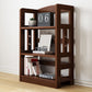 Rubber Wood Modern Bookcase Open Shelf Rectangular Bookcase for Study 11"W