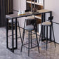 Industrial Black Iron Bar Dining Table with Grey Stone Rectangle Indoor Bistro Table Clearhalo 'Bar Furniture' 'Bar Tables' 'bar_tables' 'furn' 'furn_bar_tables' 'Furniture' 'furniture_bar_tables' 'Kitchen & Dining Furniture' 1200x1200_98e9e822-b08c-4031-8205-8e3eafd19616