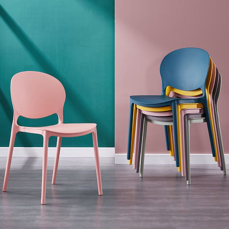 Scandinavian Plastic Dining Side Chair Open Back Matte Finish Dining Chair Clearhalo ' kitchen&dining_furn' 'Dining Chairs' 'Dining Tables & Seating' 'dining_chair' 'furn' 'furn_dining_chair' 'Furniture' 'furniture_dining_chair' 'Kitchen & Dining Furniture' 'kitchen' 1200x1200_98e9fc30-2f6e-4906-822b-884d9a5a002c