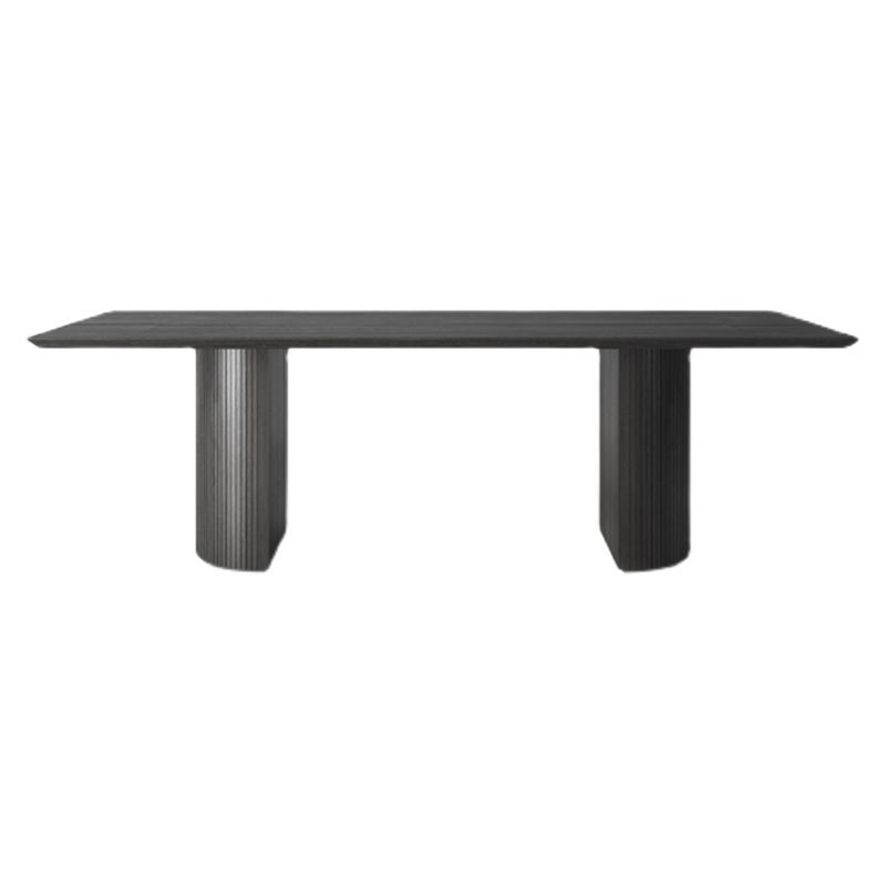Rectangle Double Pedestal Modern Table Black Fixed Table of Pinewood Solid Wood Clearhalo ' dining_table' 'Dining Tables & Seating' 'Dining Tables' 'furn' 'furn_dining_table' 'Furniture' 'furniture_dining_table' 'Kitchen & Dining Furniture' 'kitchen&dining_furn' 'kitchen' 'kitchen_dining_table' 1200x1200_98ea44bb-f3e3-44f8-91ad-2d2a19ba4283
