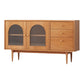 Solid Wood Sideboard with 3-Drawers Modern Adjustable Shelving Sideboard
