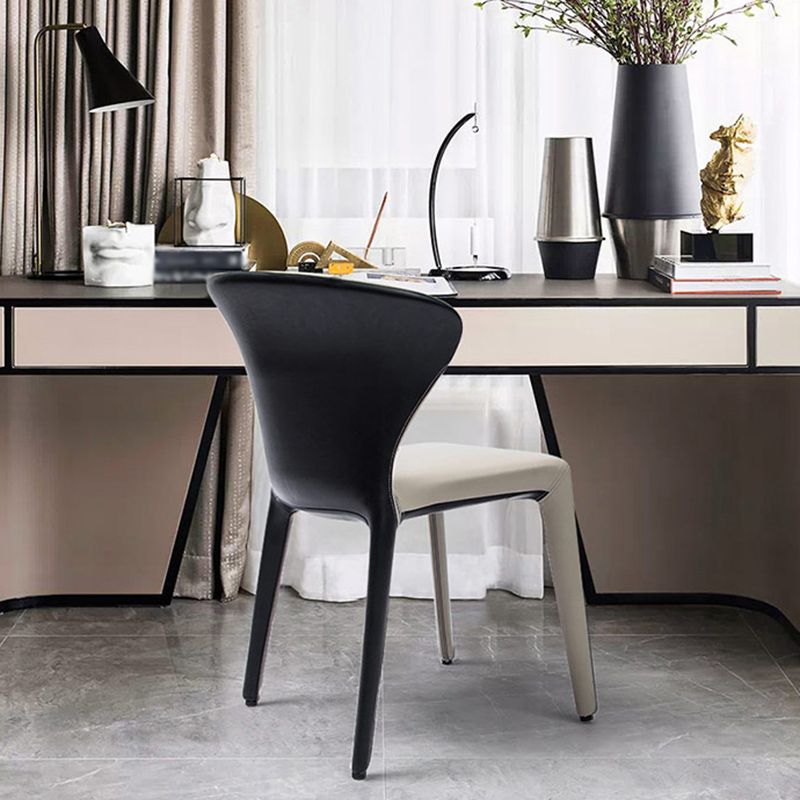 Contemporary Dining Chair Wingback Side Chair with 4 Metal Legs for Home Use Clearhalo ' kitchen&dining_furn' 'Dining Chairs' 'Dining Tables & Seating' 'dining_chair' 'furn' 'furn_dining_chair' 'Furniture' 'furniture_dining_chair' 'Kitchen & Dining Furniture' 'kitchen' 1200x1200_98ebcc8d-1c85-40fa-9c3f-81ab01072ef4