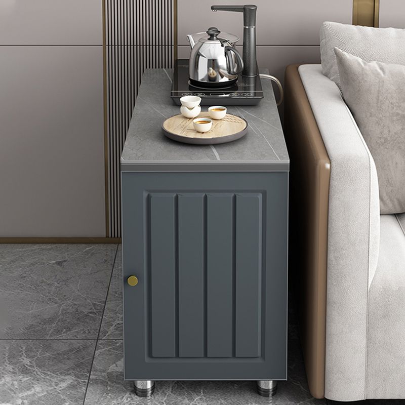 Rectangular Stone Side Table 24.41" Tall 2-Door End Table with Storage Clearhalo 'Coffee & Accent Tables' 'End & Side Tables' 'end_side_tables' 'furn' 'furn_end_side_tables' 'Furniture' 'Living Room Furniture' 1200x1200_98ebcdc3-9df1-42e8-9989-c8e8778bf756