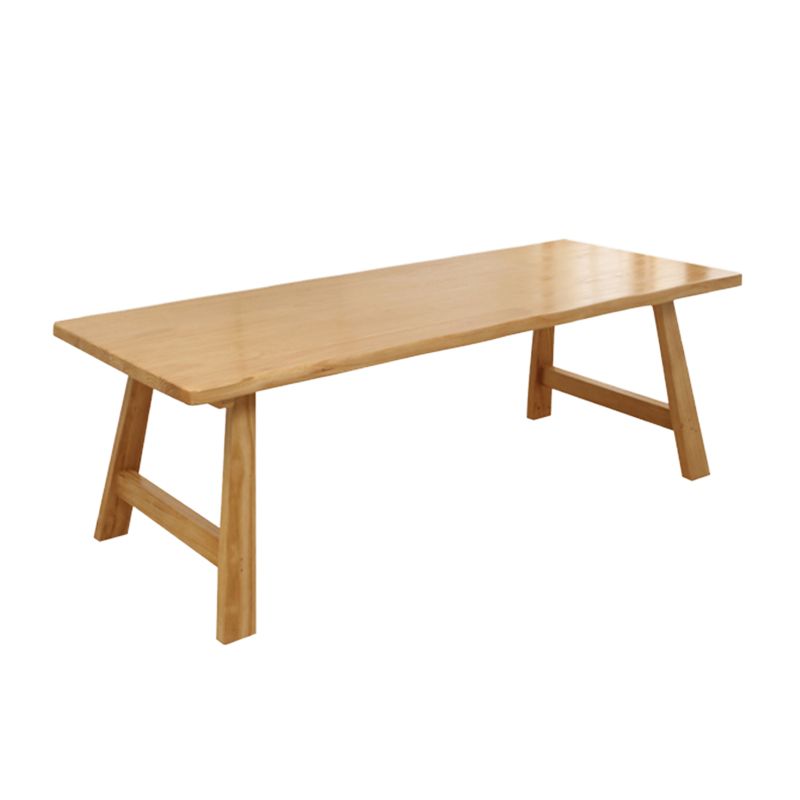 Pine Wood Top Dining Table Modern Dining Table with Double Pedestal Base Clearhalo 'Dining Tables & Seating' 'Dining Tables' 'dining_table' 'Furniture' 'furniture_dining_table' 'Kitchen & Dining Furniture' 'kitchen' 'kitchen_dining_table' 1200x1200_98ec9af4-32e4-4cf2-afb7-0df1fe2ee467