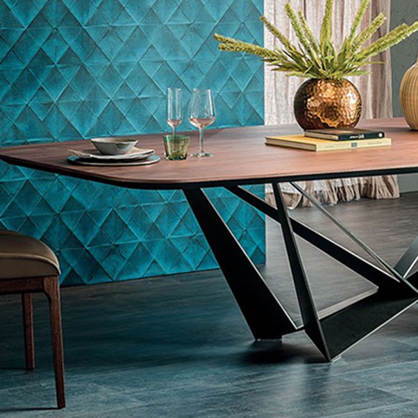 Industrial Solid Wood Table Kitchen Rectangle Dining Table with Black Metal Pedestal Base Clearhalo ' dining_table' 'Dining Tables & Seating' 'Dining Tables' 'furn' 'furn_dining_table' 'Furniture' 'furniture_dining_table' 'Kitchen & Dining Furniture' 'kitchen&dining_furn' 'kitchen' 'kitchen_dining_table' 1200x1200_98edd48d-8c20-42a4-babb-3762d6124847