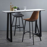 Tavolo da bar del patio del soggiorno rettangolo tavolino in pietra industriale in bianco