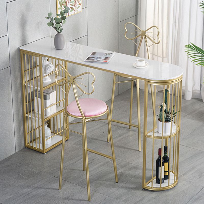 Faux Marble Bistro Bar Table Modern Gold Base Bar Table for Home Clearhalo 'Bar Furniture' 'Bar Tables' 'bar_tables' 'furn' 'furn_bar_tables' 'Furniture' 'Kitchen & Dining Furniture' 1200x1200_98ee64b6-898c-4b1d-86b0-4c1ae9427157