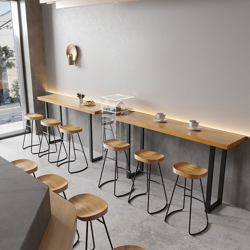 Industrial Rectangle Bar Table Solid Wood Bar Dining Table for Indoor Clearhalo 'Bar Furniture' 'Bar Tables' 'bar_tables' 'furn' 'furn_bar_tables' 'Furniture' 'Kitchen & Dining Furniture' 1200x1200_98ef10ae-b2fa-4a77-b6a1-bf3f566fcc86