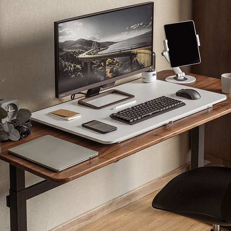 Rectangular Shaped Office Standing Desk Converter Wood in White/Black Clearhalo 'furn' 'furn_office_desk' 'Furniture' 'Office Desks' 'Office Furniture' 'office_desk' 1200x1200_98ef8d54-d5c1-479c-b4b2-176d7abefb72