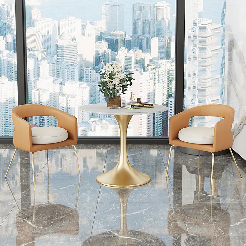 Round Tulip Base Glam Dining Table White Fixed Table of Sintered Stone Clearhalo ' dining_table' 'Dining Tables & Seating' 'Dining Tables' 'furn' 'furn_dining_table' 'Furniture' 'furniture_dining_table' 'Kitchen & Dining Furniture' 'kitchen&dining_furn' 'kitchen' 'kitchen_dining_table' 1200x1200_98efbe4c-3e55-42ea-a12a-a658c02f2d60
