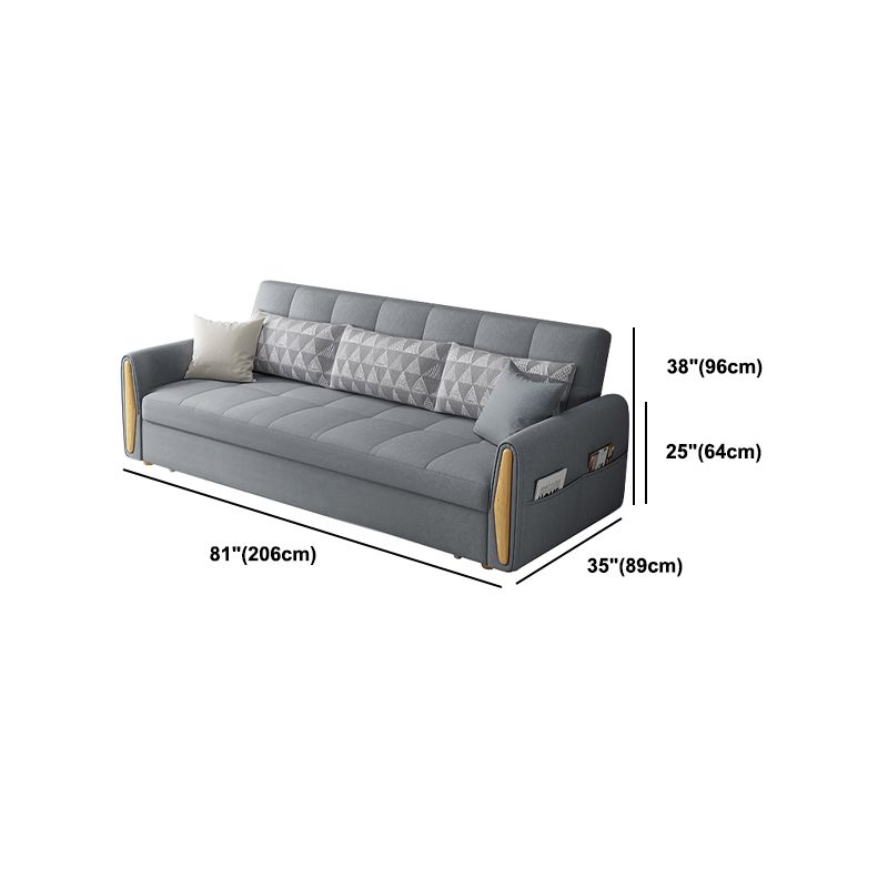 Braccio quadrato grigio chiaro divano in cotone contemporaneo di divano e chaise per soggiorno