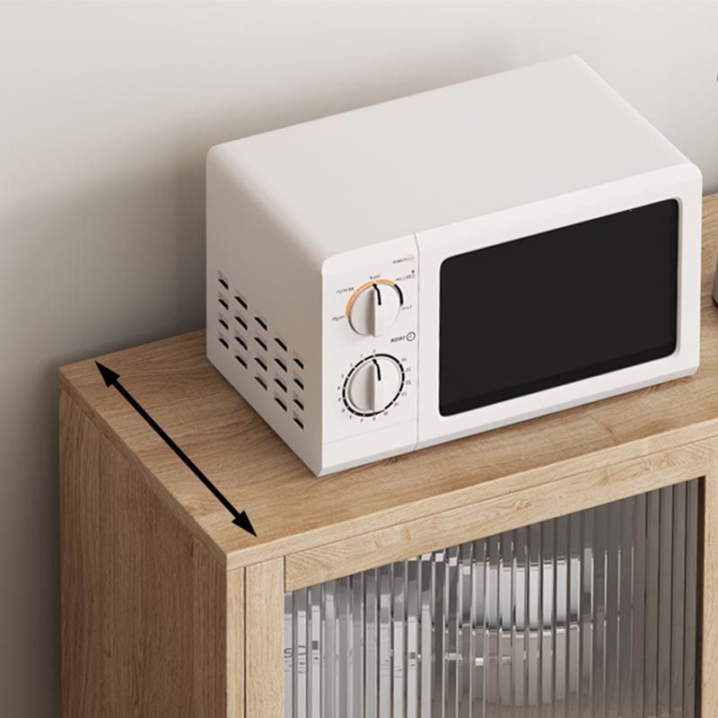 Server in vetro di vetro moderno ingegnerizzato in legno con cassetti e archiviazione