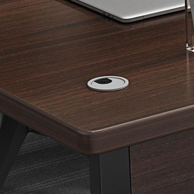 Antieke afwerking Office Desk rechthoekige computerbureau met metalen benen