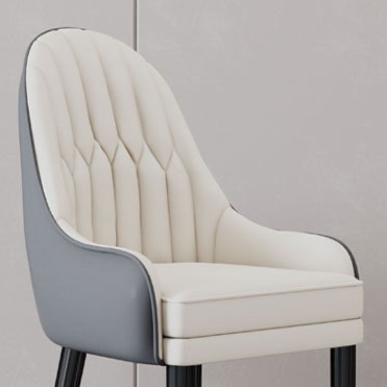 Faux Leather Dining Chairs Modern Parsons Chair with Wood Legs Clearhalo 'Dining Chairs' 'Dining Tables & Seating' 'dining_chair' 'furn' 'furn_dining_chair' 'Furniture' 'Kitchen & Dining Furniture' 1200x1200_98f49863-2cae-4c60-a992-259b4a847356